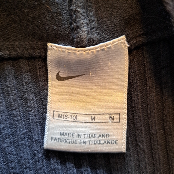 Nike Black Rib Knit Hooded Athletic Full Zip Vest Size Medium - Picture 6 of 7